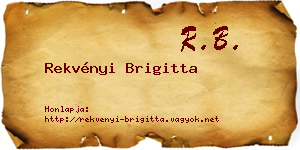 Rekvényi Brigitta névjegykártya